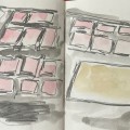 salinas de fuencaliente, bleistift und aquarell, 15x42cm